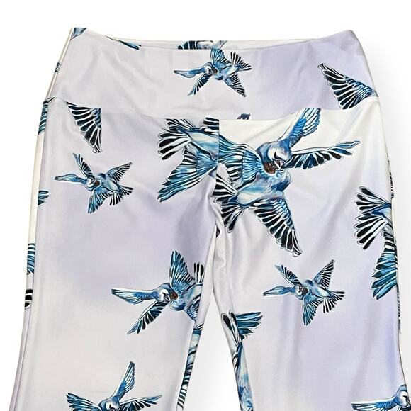 NWT Ala Von Auersperg Elaine Stretch Knit Flare Pants In Love Birds Size L $295 - Picture 2 of 7